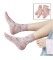 Baumwollsocken Sportsocken mit rosa Blumen | atmungsaktiv und bequem | Einheitsgröße 34–40 EU