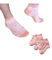 Ankle Baumwollsocken mit rosa Blumenmustern | Atmungsaktiv und bequem | Einheitsgröße 34–40 EU
