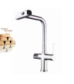 Kitchen Faucet Display LH-567 | Solid Copper | Thermometer | Pull-Out | 3 Water Modes