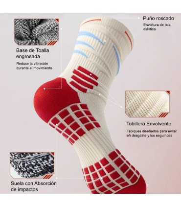 Chaussettes de Sport Professionnelles | Semelle Antidérapante, Mi-Mollet | Running, Marathon, Basket | Taille Unique 37–44 EU