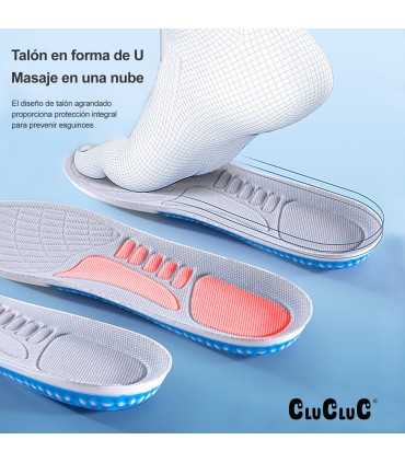 Plantilla Deportiva RZoom Unisex - Látex y PU | Amortiguación Aire y Silicona | Transpirables y Absorbentes