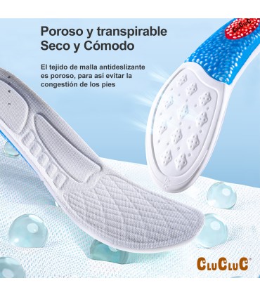 Plantilla Deportiva RZoom Unisex - Látex y PU | Amortiguación Aire y Silicona | Transpirables y Absorbentes