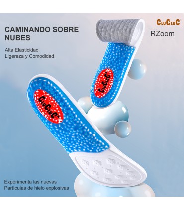 Plantilla Deportiva RZoom Unisex - Látex y PU | Amortiguación Aire y Silicona | Transpirables y Absorbentes