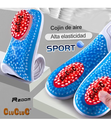 Plantilla Deportiva RZoom Unisex - Látex y PU | Amortiguación Aire y Silicona | Transpirables y Absorbentes