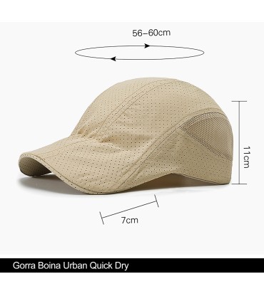 BOINA - URBAN QUICK DRY | Secagem Rápida para Homens e Mulheres | Aba Endurecida | Perfurada, Ventilada, Ultra Leve