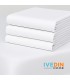 Sengetøy med Elastikk 50% Bomull 50% Polyester Hotell | 120 g/m² - Hvit