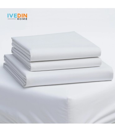 Drap-Housse 100% Coton Percale Hôtel | Blanc