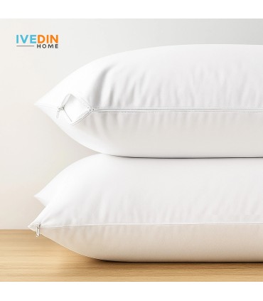 Pack Innen-Kissenbezug Reißverschluss Polykotton | 50% Polyester 50% Baumwolle | Basis Profi-Serie Weiß