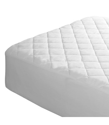 Protecteur Matelas Matelassé Tissu/Napa/Tissu | Respirant Ajustement 4 Points Sans PVC