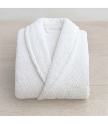 Peignoir Hôtel Spa Coton Éponge 400 g/m² | Col Châle Deux Poches - Blanc