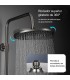 Pomme de Douche de Plafond Noire BL-3004-D | 237 Jets | Buses en Silicone Anticalcaire | Orientable 360°
