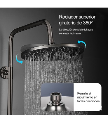 Pomme de Douche de Plafond Noire BL-3004-D | 237 Jets | Buses en Silicone Anticalcaire | Orientable 360°