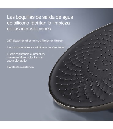 Soffione Doccia da Soffitto Nero BL-3004-D | 237 Getti | Ugelli in Silicone Anticalcare | Girevole