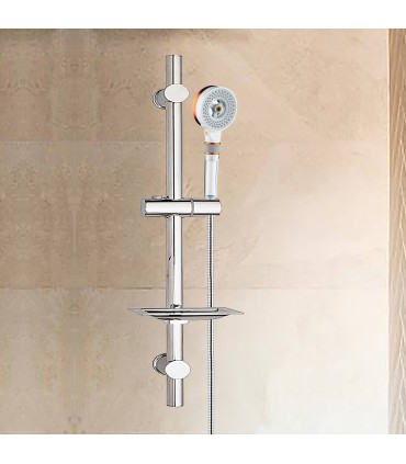 Duschset mit Druckduschkopf BL-1001S-QIN | Reinigungsfilter | Verstellbare Stange mit Ablage | Verschlüsselter Schlauch