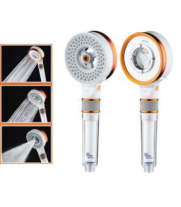 Kit Ducha Alcachofa Presurizada BL-1001S-QIN | Filtro Purificador | Barra Ajustable con Estante Integrado | Tubo Encriptado
