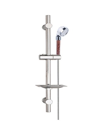 Ionisiertes Druckdusche-Set BL-1001S-ION | Verstellbare Wandstange mit Regal | Edelstahl-Schlauch