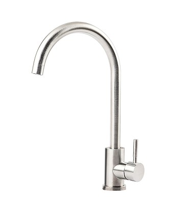 Keuken- en wastafelkraan LH-119 | Enkelhandkraan met twee waterwegen in roestvrij staal 304 | 360º draaiing