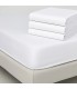 Pack Sábanas Hotel x4 Juegos Algodón-Poliéster | 144 hilos 120g/m² | x4 Bajeras+Encimeras+Almohadas - Blancas