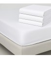 Pack Housse de Lit Hôtel x4 Jeux Coton-Polyester | 144 Fils 120 g/m² | x4 Housses Matelas+Housses de Dessus+Taies d’Oreiller