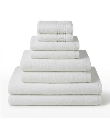 Pakke med 8 Premium Hotellhåndklær 520g/650g 100% Bomull Hvit | Komplett Familiepakk
