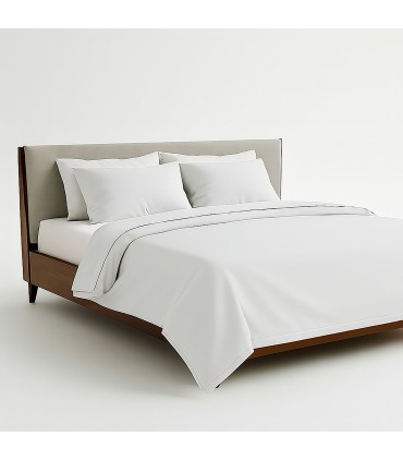 Pacco Copripiumino Hotel x5 Set Cotone-Poliestere | 144 Fili 120 g/m² | x5 Set di Letto + x3 Copripiumini - Bianchi