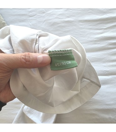 Hotel-Bettwäsche-Set-Pack x4 Baumwolle-Polyester | 144 Fäden 120 g/m² | x4 Spannbetttücher + Oberlaken + Kissenbezüge - Weiß