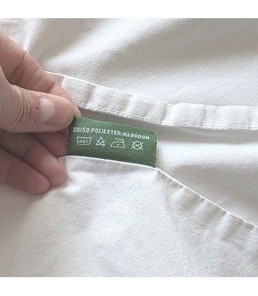 Dekbedovertrek 50% Katoen 50% Polyester Hotel | 120 g/m² - Wit
