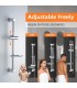 Kit Pommeau Douche Pressurisée Ions BL-1001S-ION | Barre Murale Réglable Étagère Intégrée | Tuyau Acier Inox