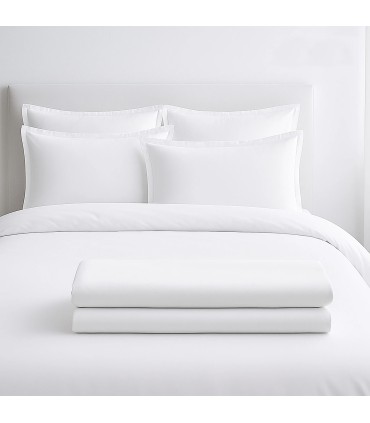 Przewlekła Poszewka 50% Bawełna 50% Poliester Hotel | 120 g/m² - Biały