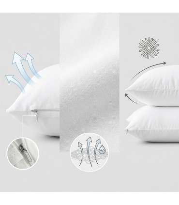 Kuddskydd med Dragkedja Bomull-Poly | Professionell Hotellserie Vit