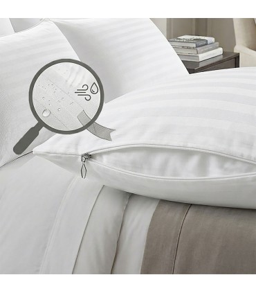Protège-Oreiller à Fermeture Percale Coton-Polyester | Hôtel - Blanc