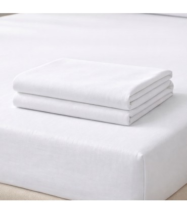Drap-Housse 100% Coton Percale Hôtel | Blanc