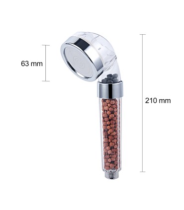 Soffione Doccia Ioni Negativi BL-1018 | Soprapposto Pressurizzato | Risparmio Acqua | Sfere Minerali Purificanti