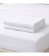 Pack 4 Ensembles Draps 100% Coton Percale Hôtel | Blancs