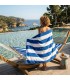 Toalla Playa Piscina Grande 100x160 Algodón Rizo 450 g/m² Rayas | Azul Blanco Hecha en España