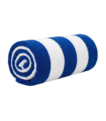 Telo Mare Piscina Grande 100x160 Cotone Spugna 450 g/m² Righe | Blu Bianco Made in Spagna