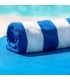 Toalha Praia Piscina Grande 100x160 Algodão Turco 450 g/m² Listras | Azul Branco Fabricada em Espanha