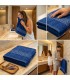 Toalla Piscina Anticloro 100% Algodón 450 g/m² INDANTHREN | Greca Azul Resistente al Lavado y la Luz