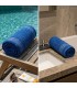 Toalla Piscina Anticloro 100% Algodón 450 g/m² INDANTHREN | Greca Azul Resistente al Lavado y la Luz
