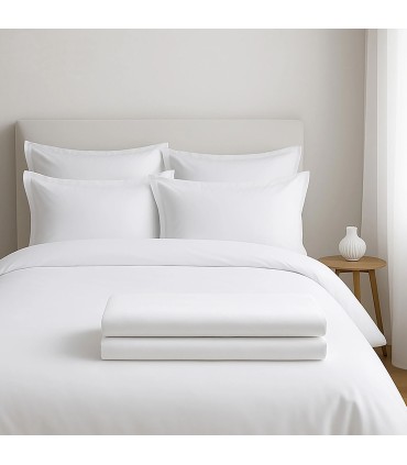 Copripiumino 100% Cotone Percalle Hotel | Bianca