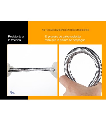 Flexible Douche BL-1004-R   | Acier Inoxydable Enchâssé | Tube Intérieur EPDM | Raccords Cuivre | Connexion Universelle