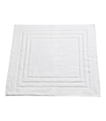Tapete de Banho Algodão 650 g/m² Riscas 50x60 Hotel Spa Absorvente | Branco