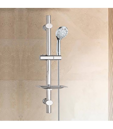 Adjustable Shower Bar with Shelf BL-1001S | Stainless Steel | Vertical Adjustment | Inclined Shower Head Support