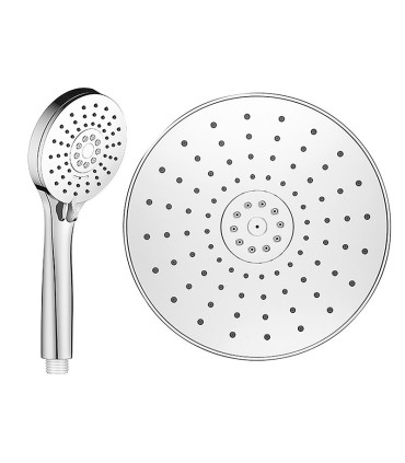 Set Takdusch och Handdusch Krom BL-3005-DZ | Förstärkt Huvud | Luftinjektion | 3 Vattenlägen