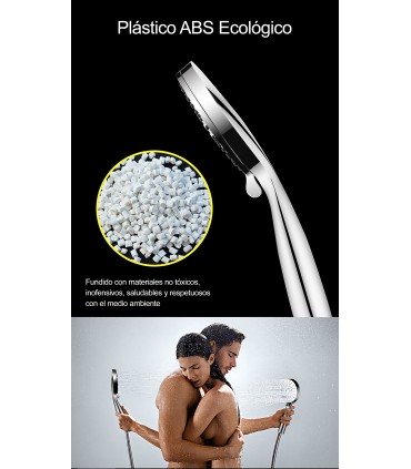 Pack Tête et Douchette Chrome BL-3005-DZ | Tête Renforcée | Injection d’Air | 3 Modes de Jet