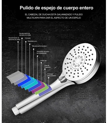 Pacco Testa e Doccetta Cromo BL-3005-DZ | Testa Rinforzata | Iniezione d’Aria | 3 Getti