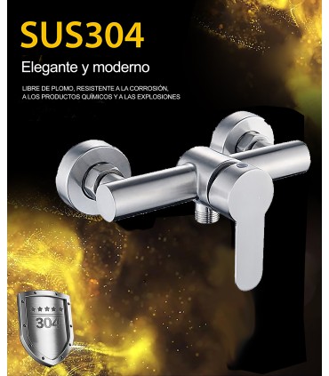 Grifo Ducha LH-8904 | Monomando | Acero inoxidable SUS 304 | Núcleo Cerámico