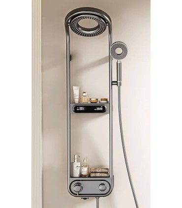 Thermostatische Dusche-Badewanne Säule LH-198 | Kupferkran Körper | Digitalanzeige & Uhr