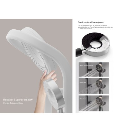 Colonna Doccia-Bagno Termostatica LH-198 | Corpo Rubinetto in Rame | Display LED Digitale e Orologio