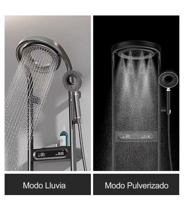 Colonna Doccia-Bagno Termostatica LH-198 | Corpo Rubinetto in Rame | Display LED Digitale e Orologio